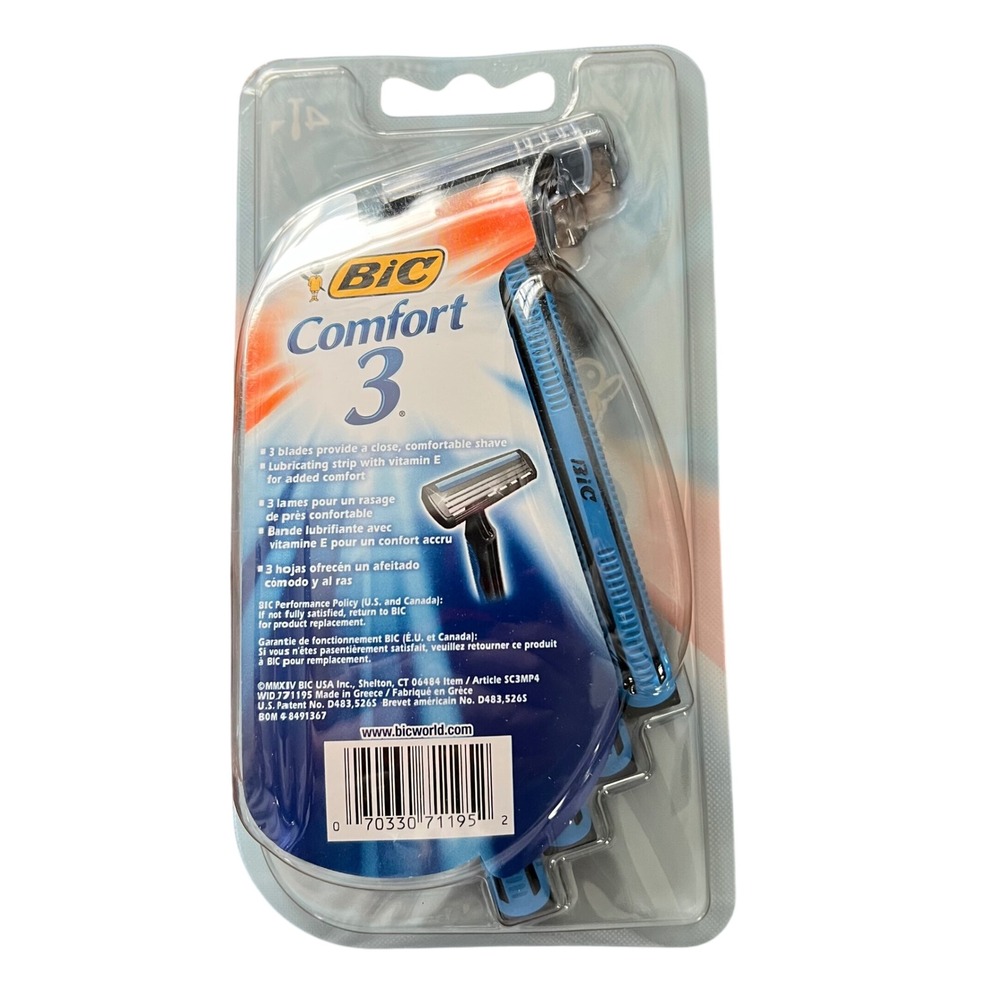 BIC Comfort 3 Razors Triple Blade For Men Disposable Razors (4) - Picture 2 of 2